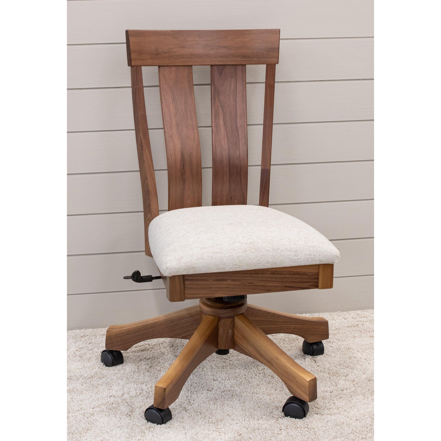 Kinglet Walnut Wood Office Chair with Fabric Seat | NAT