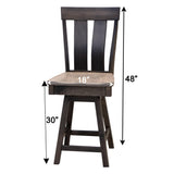 Kinglet 24" Black & Wood Swivel Bar Stool | M-DK& RWO-GRB