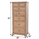 Lakeport 6-Drawer Maple Wood Lingerie Dresser | WB