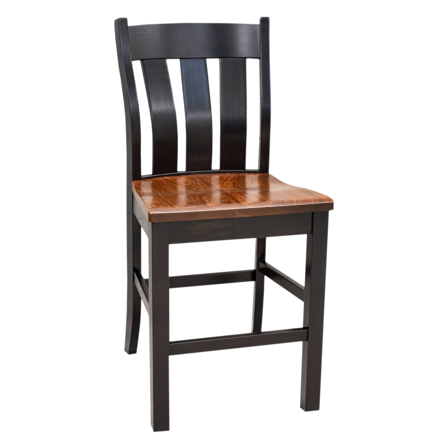 Logan Black & Wood 24" Stationary Bar Stool | M-EB&E-MC