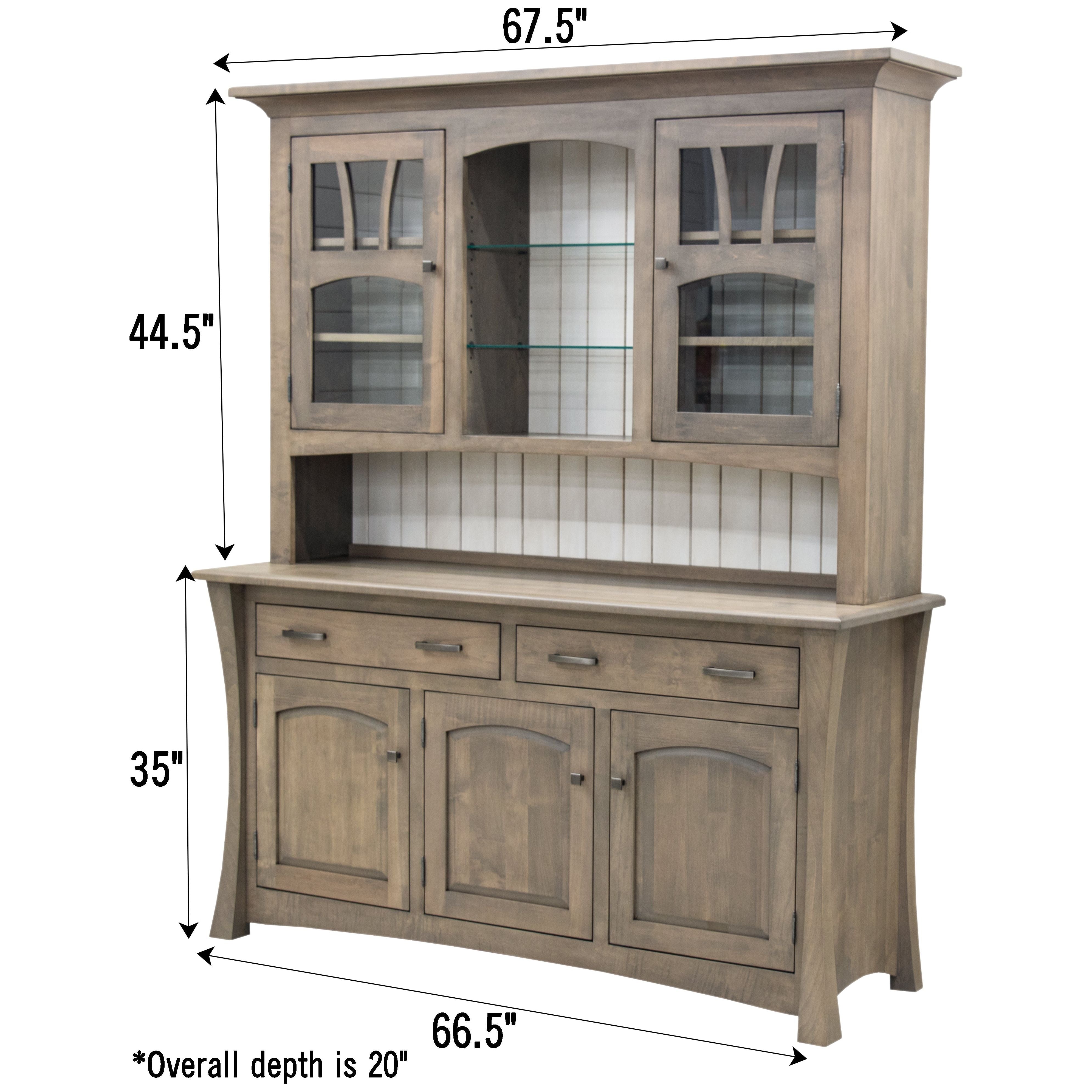 Manhattan Solid Cherry Wood Hutch with Shiplap Back – Upstate