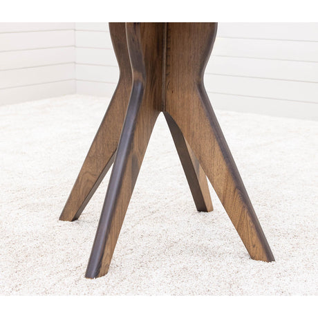 Mid-Century Modern Hickory Wood Round Dining Table | CO