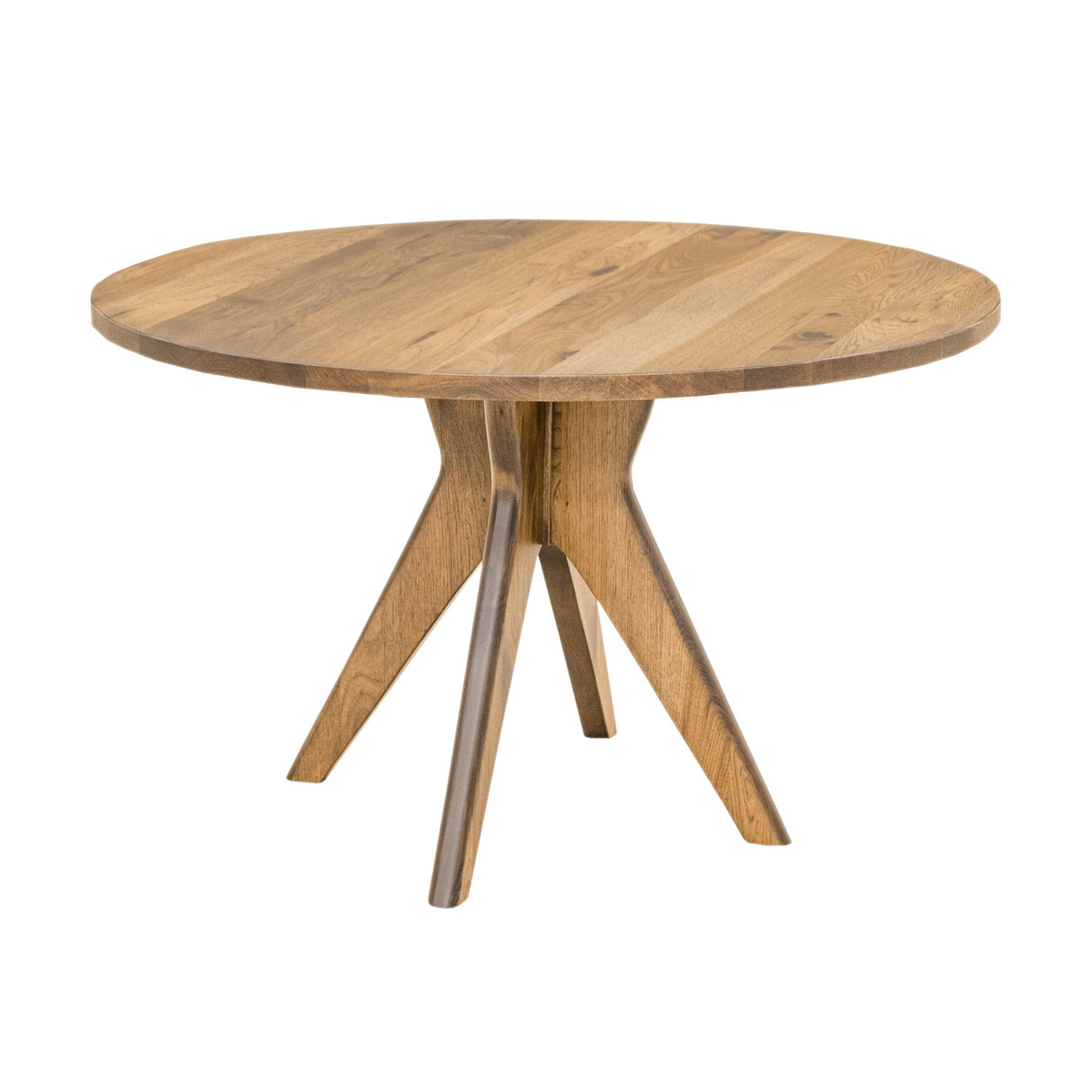 Mid-Century Modern Hickory Wood Round Dining Table | WB