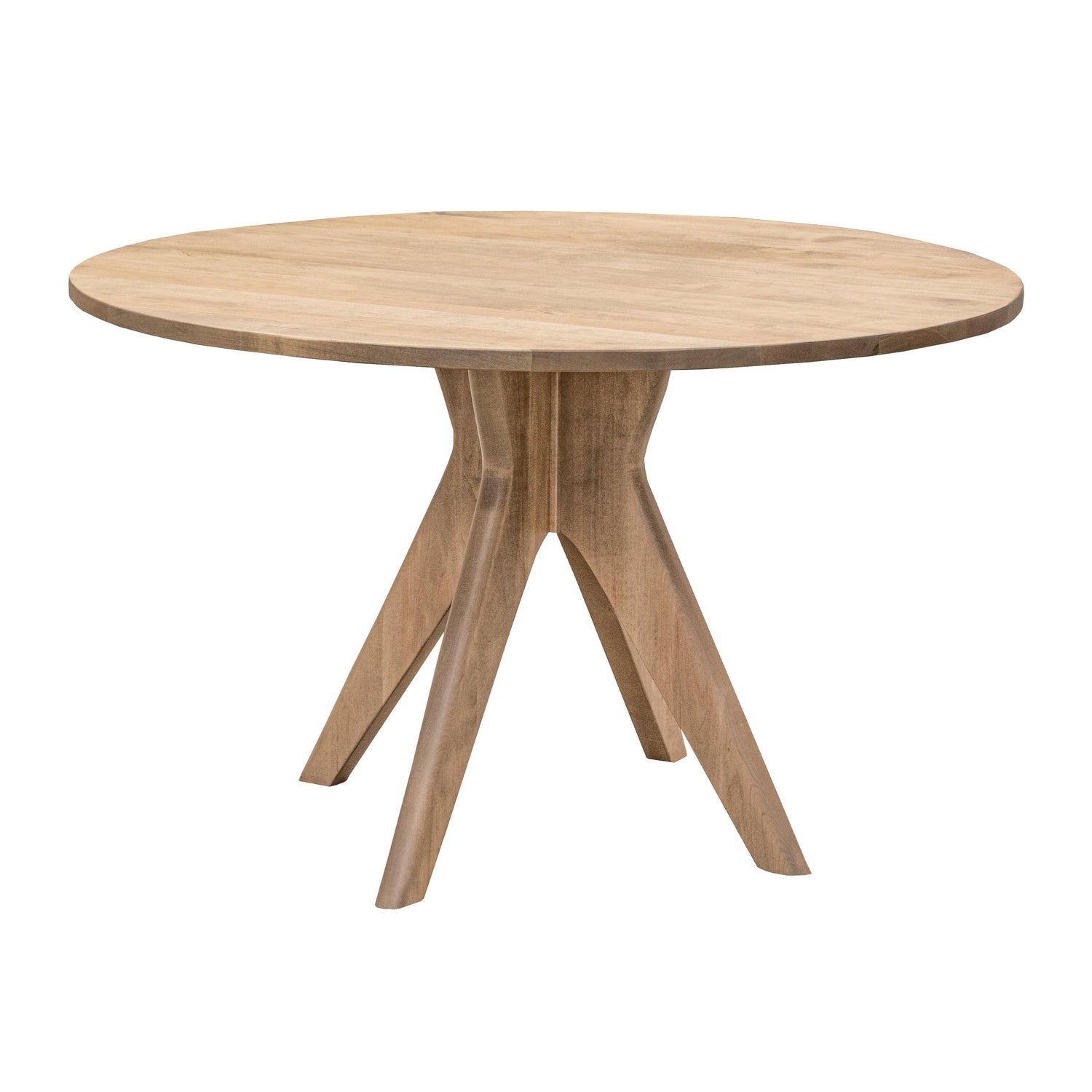 Mid-Century Modern Maple Wood Round Dining Table | DS
