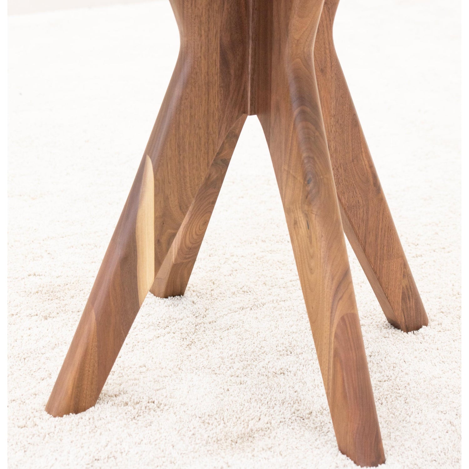 Mid-Century Modern Walnut Wood Round Dining Table | NAT