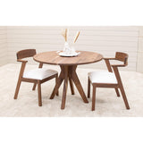 Cordelle Mid Century Walnut Wood Dining Chair with Fabric Seat | NAT