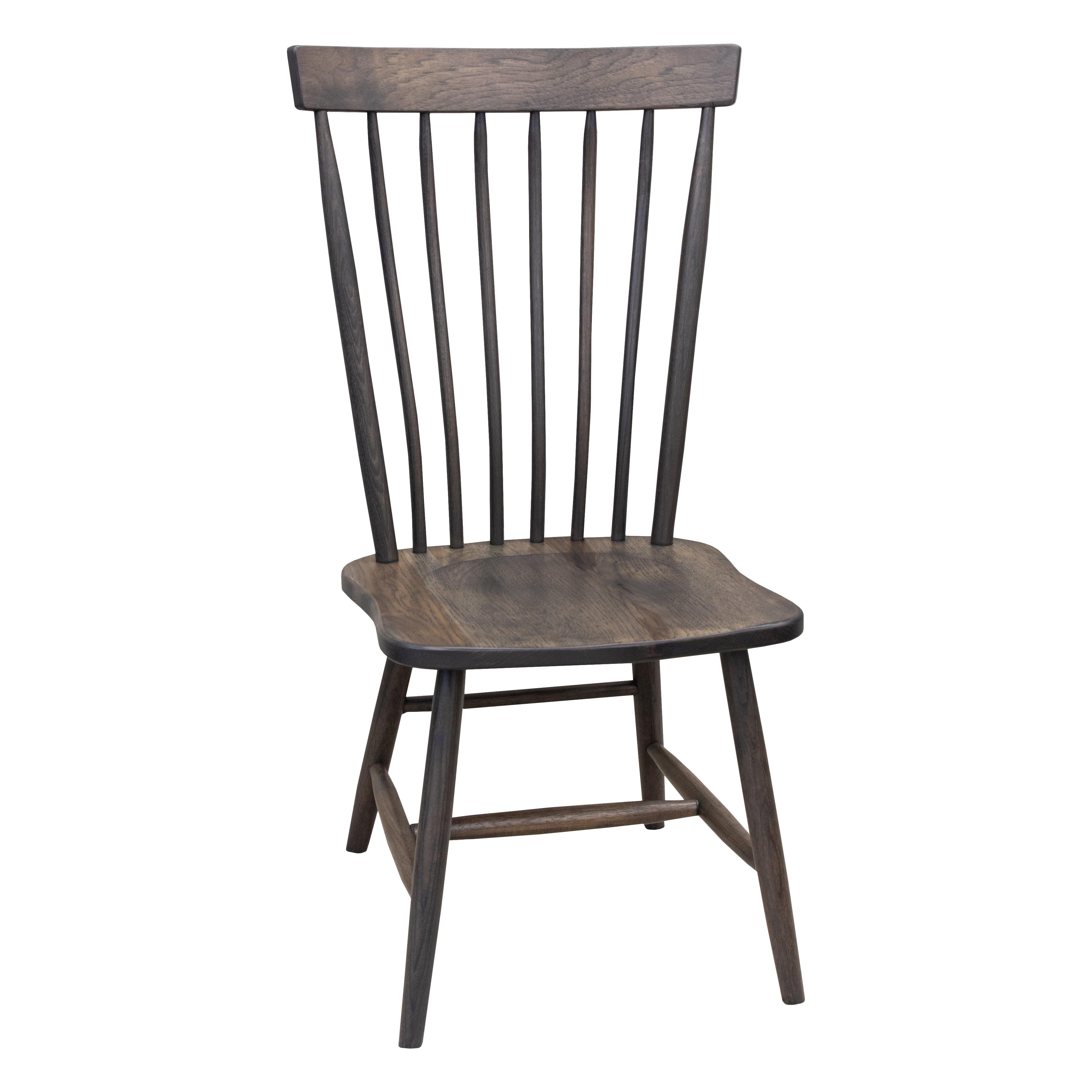Millcreek Windsor Rustic Hickory Wood Side Chair in Stone Brown