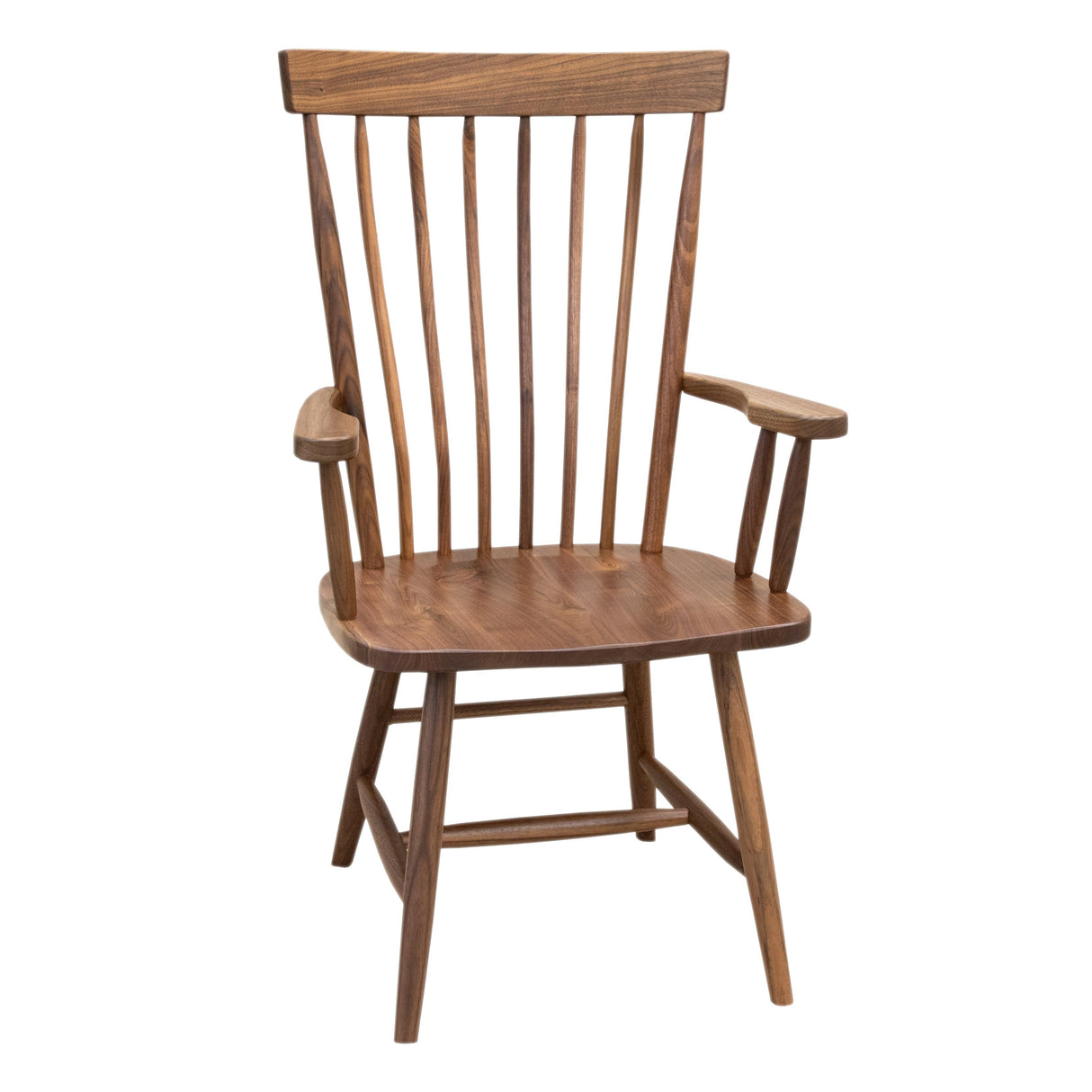 Millcreek Windsor Walnut Wood Arm Dining Chair | NAT