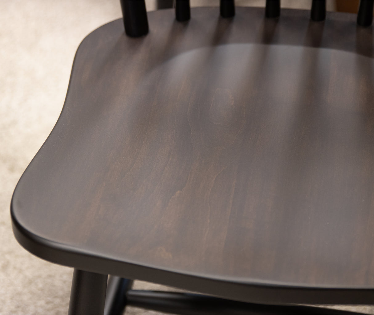 Millcreek Black Windsor Maple Wood 24" Swivel Bar Stool | EB