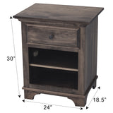 Miranda 1-Drawer, Open Nightstand