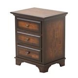 Miranda Maple Wood 3-Drawer Nightstand | ASB-BURN