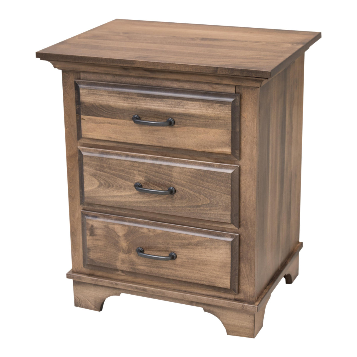 Miranda Maple Wood 3-Drawer Nightstand | CO