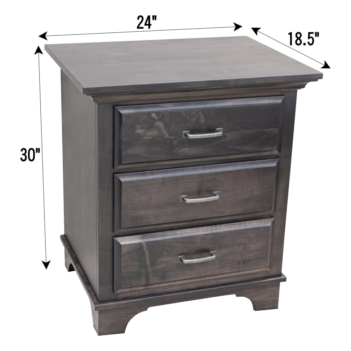 Miranda 3-Drawer Nightstand