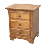 Miranda Maple Wood 3-Drawer Nightstand | HC