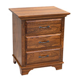 Miranda Elm Wood 3-Drawer Nightstand | MC