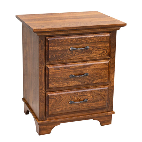 Miranda Elm Wood 3-Drawer Nightstand | MC