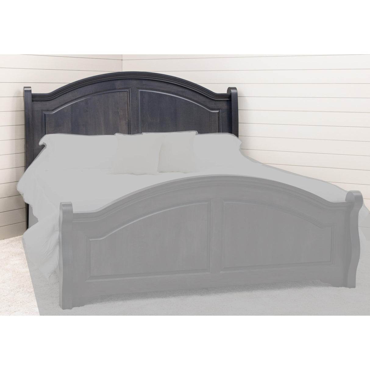 Miranda Sleigh Full Maple Wood Panel Bed with Arched Footboard | DK