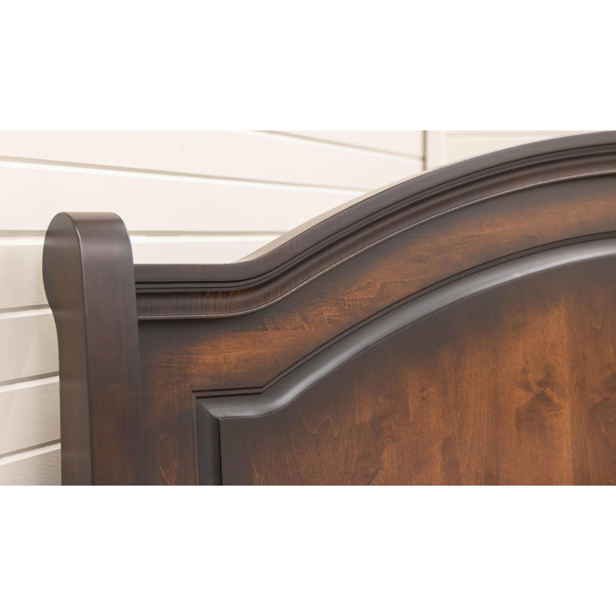 Miranda Sleigh Full Maple Wood Panel Bed with Arched Footboard | ASB-BURN