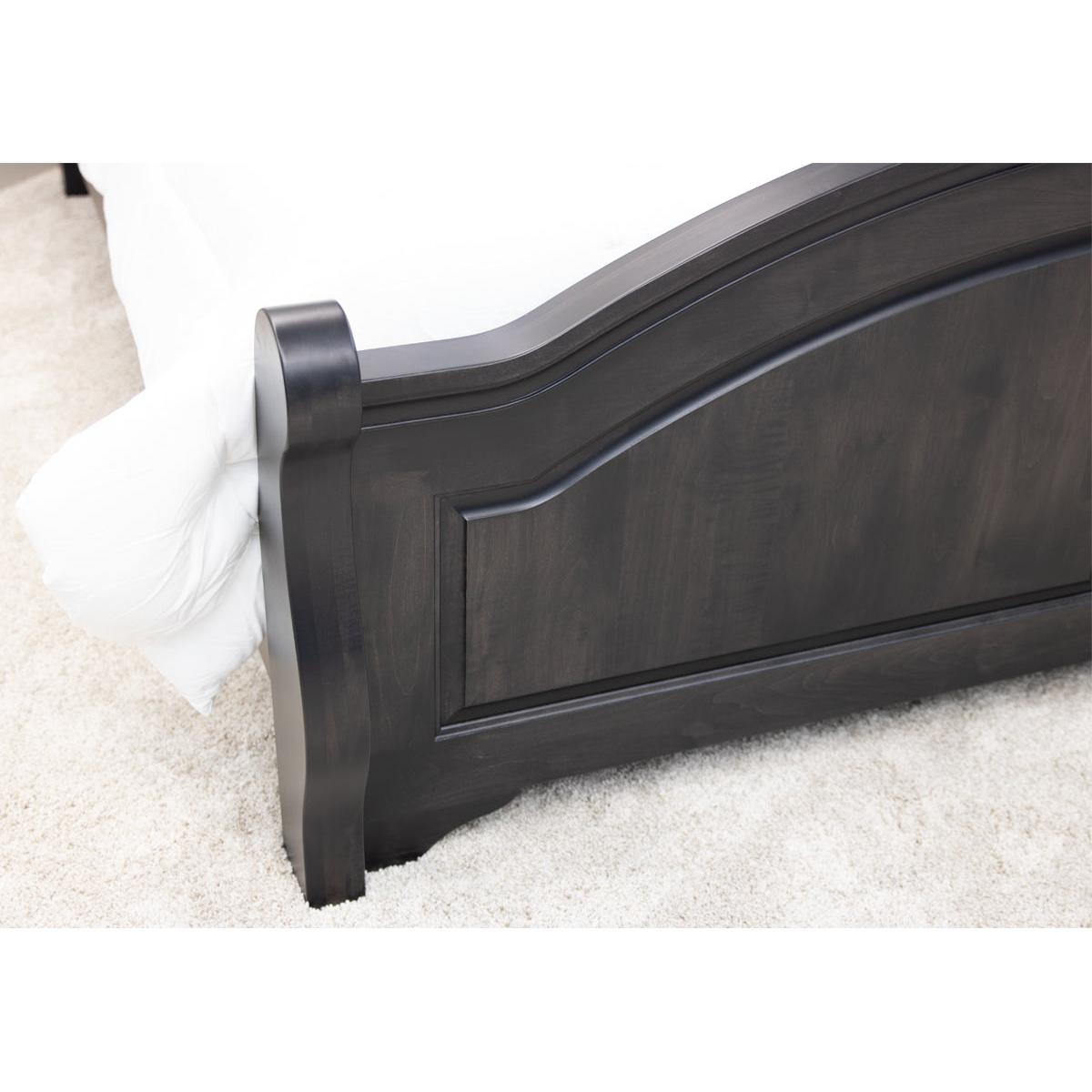Miranda Sleigh Full Maple Wood Panel Bed with Arched Footboard | DK