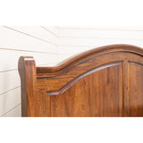 Miranda Sleigh Queen Elm Wood Panel Bed with Arched Footboard | MC