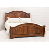 Miranda Sleigh Queen Elm Wood Panel Bed with Arched Footboard | MC