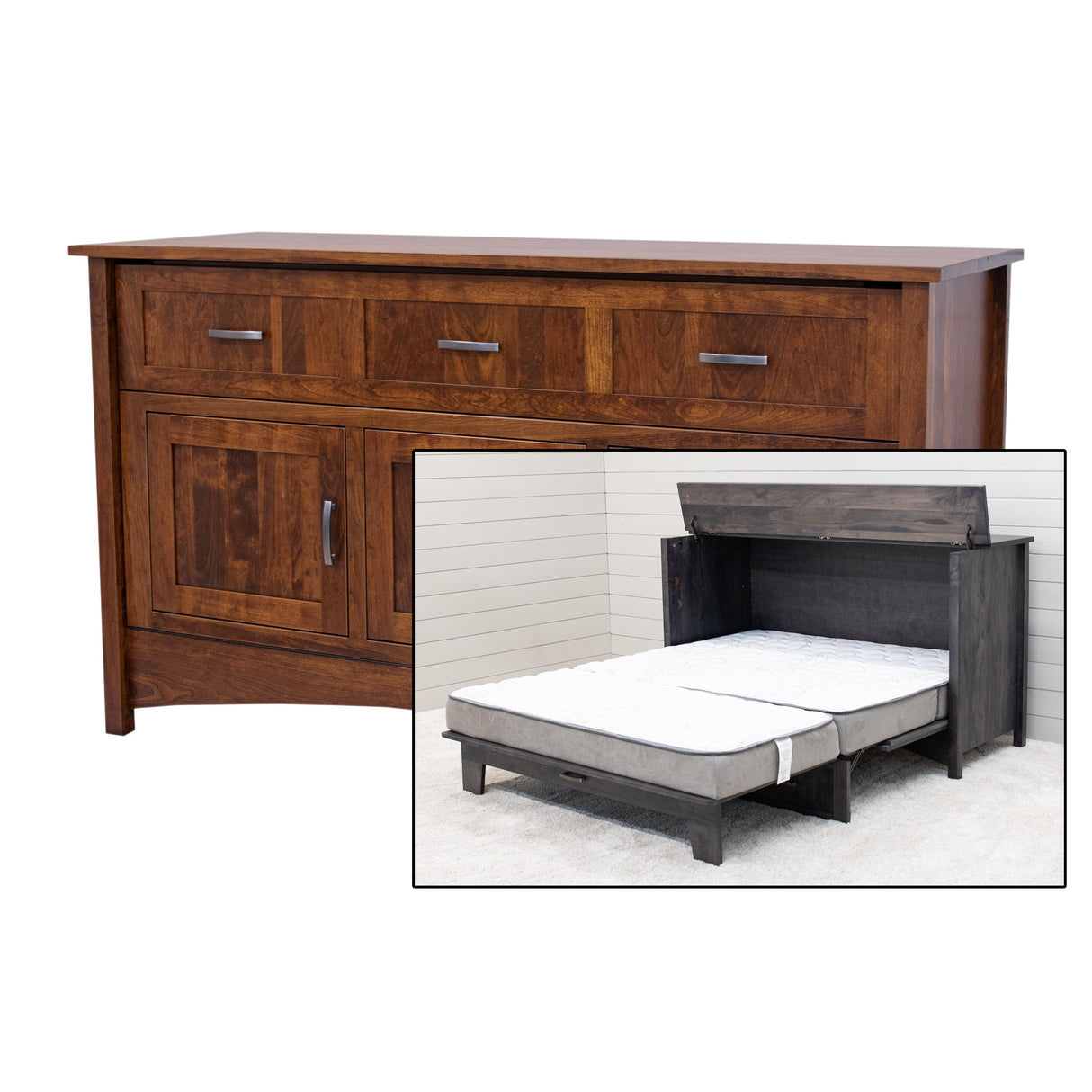 Mission Style Cherry Wood Murphy Bed Cabinet | ASB
