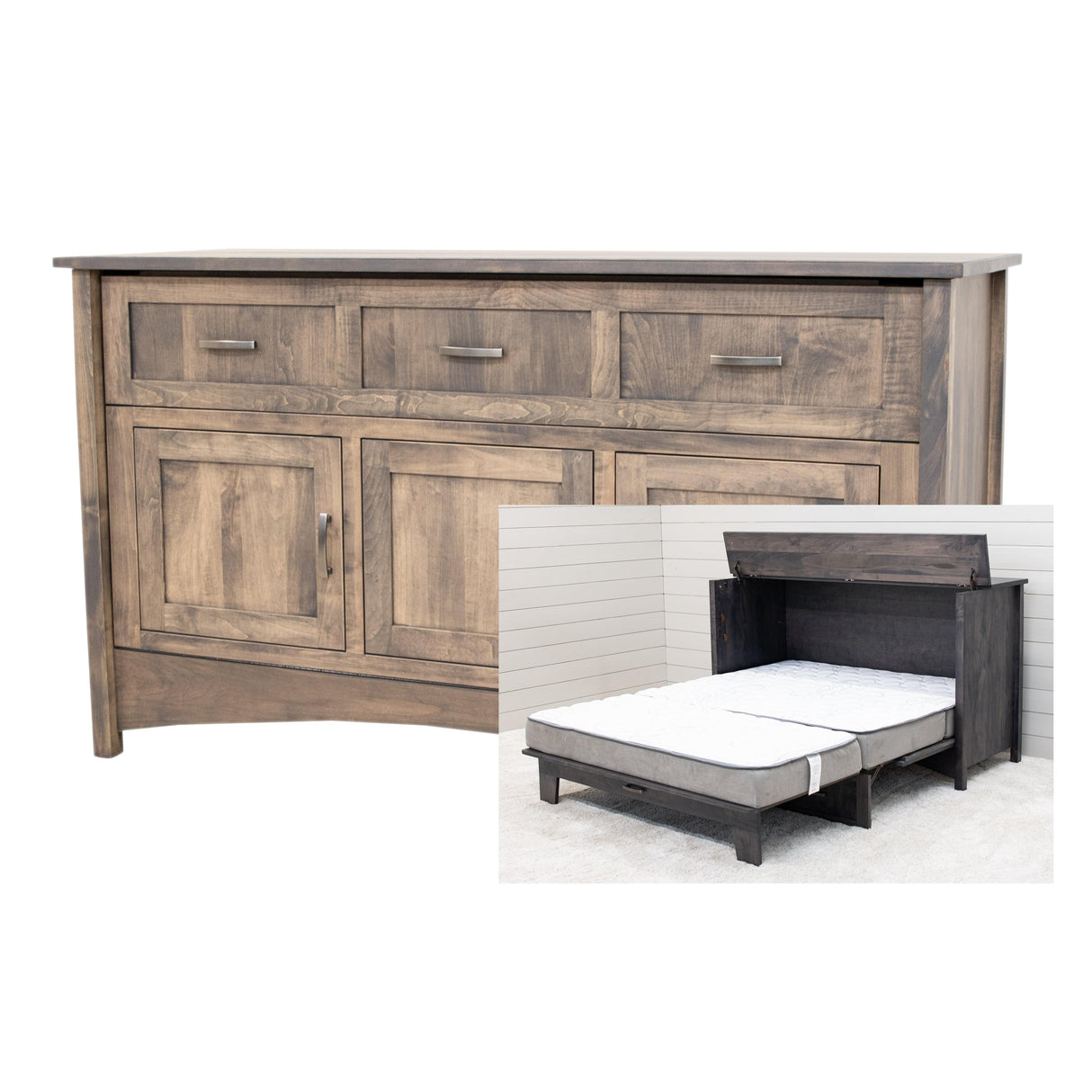Mission Style Maple Wood Murphy Bed Cabinet | SP