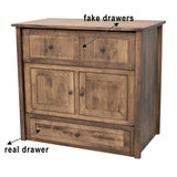 Mission Style Twin Size Murphy Bed Cabinet with Drawers