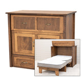 Mission Style Twin Size Murphy Bed Cabinet with Drawers