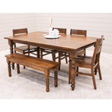 Turned Leg Maple Wood Dining Bench | BOS