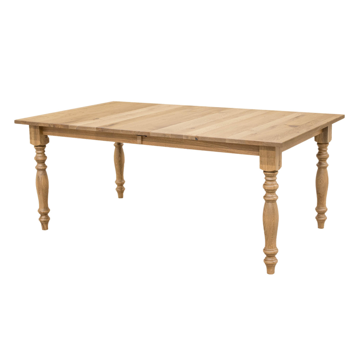 Modern Farm Leg White Oak Wood Extending Dining Table | BLS