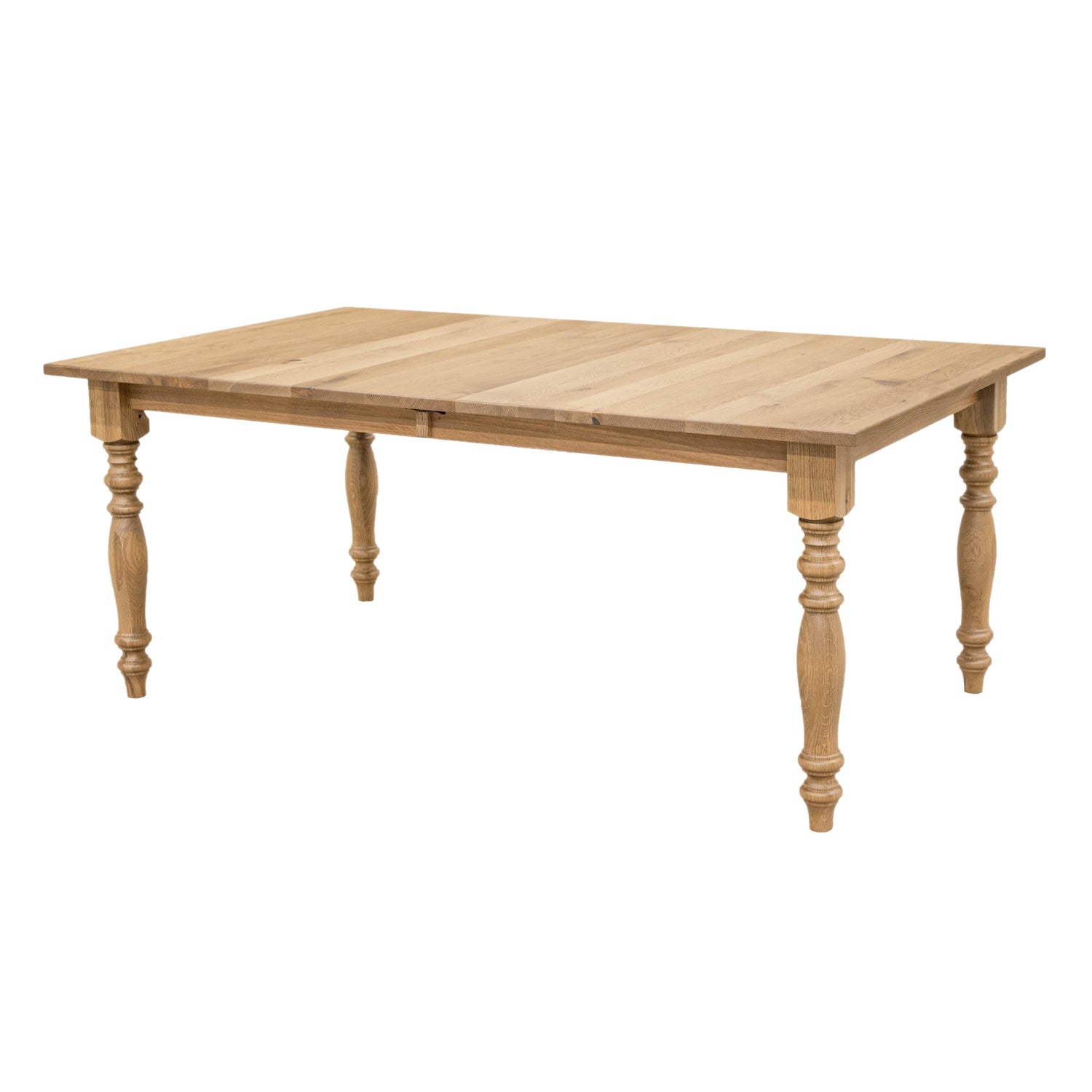 Modern Farm Leg White Oak Wood Extending Dining Table | BLS
