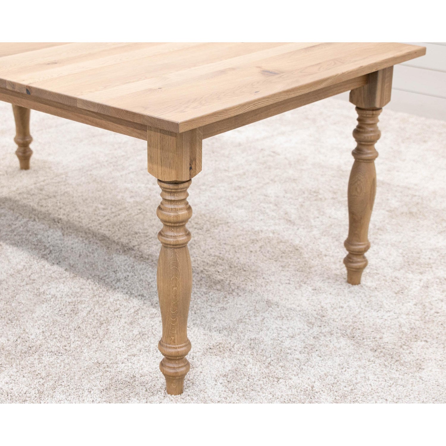 Modern Farm Leg White Oak Wood Extending Dining Table | BLS