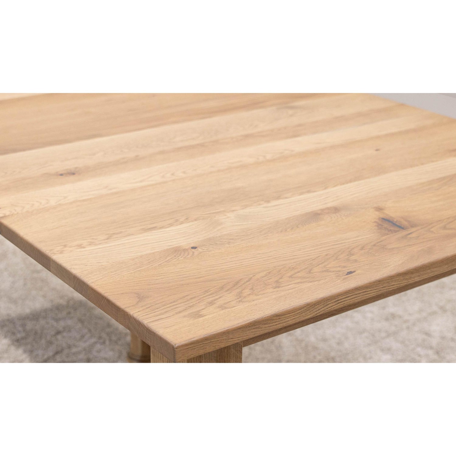 Modern Farm Leg White Oak Wood Extending Dining Table | BLS