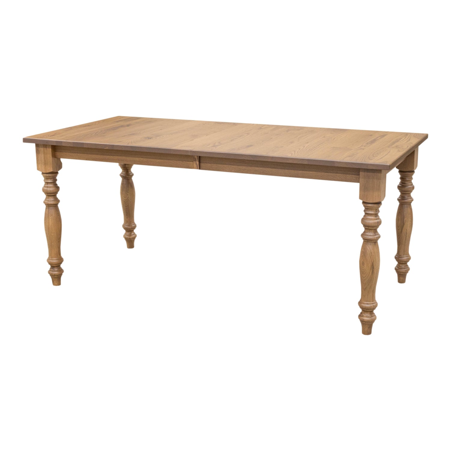 Modern Farm Leg White Oak Wood Extending Dining Table | WB