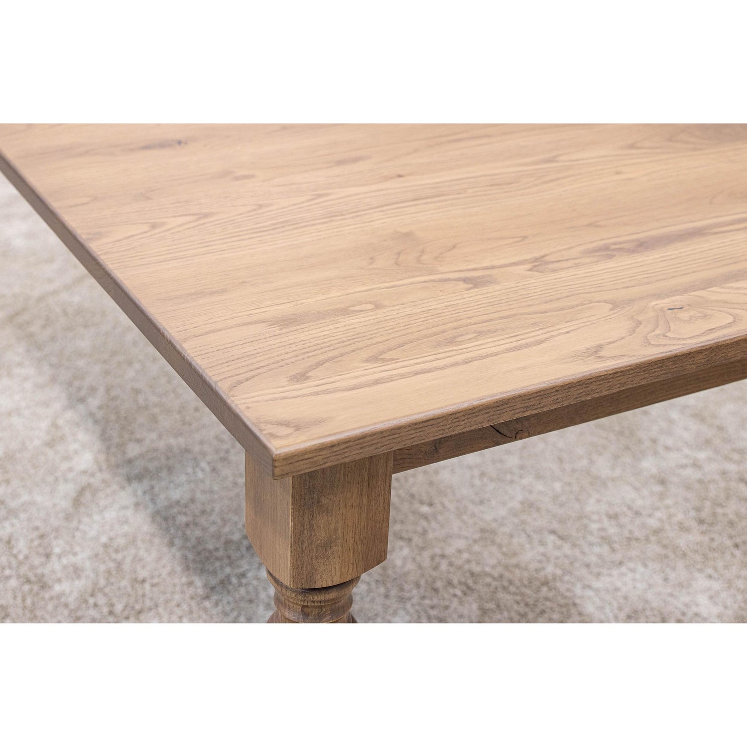 Modern Farm Leg White Oak Wood Extending Dining Table | WB