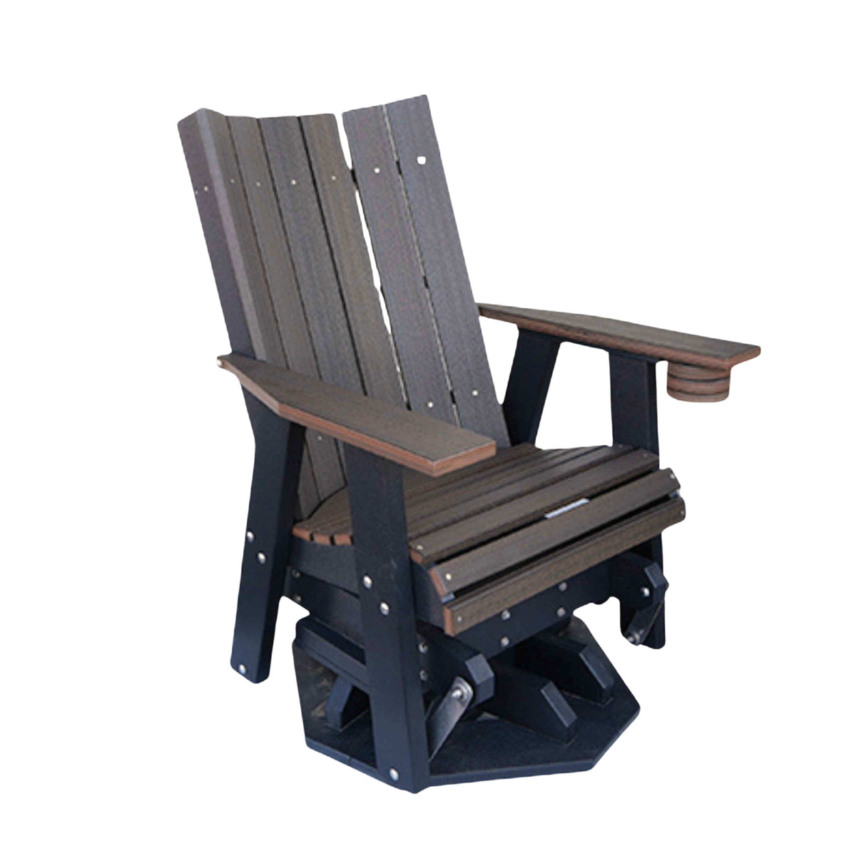 Modura Amish Outdoor Swivel Glider Rocker | Brazilian Walnut & Black