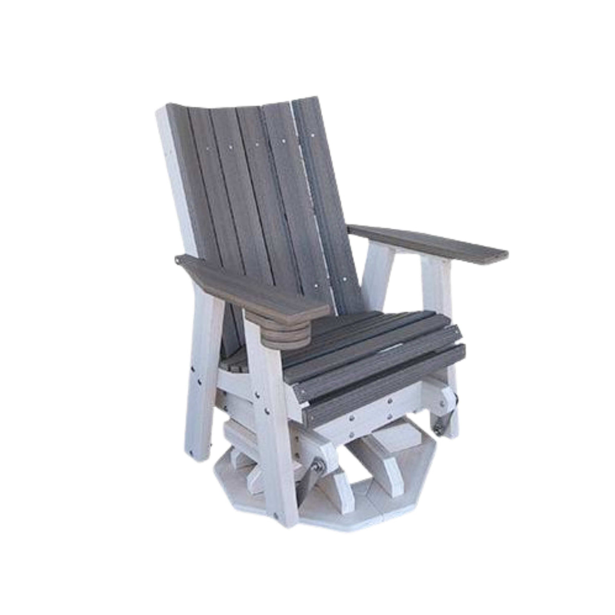 Modura Amish Outdoor Swivel Glider Rocker | Coastal Gray & Seashell