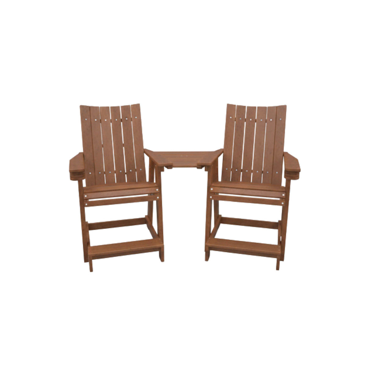 Modura Balcony Outdoor Poly Amish Chair Set - Antique Mahogany