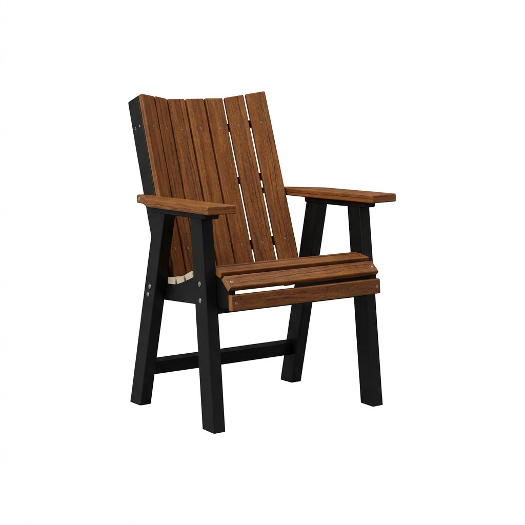 Modura Poly Amish Outdoor Dining Chair - Antique Mahogany & Black