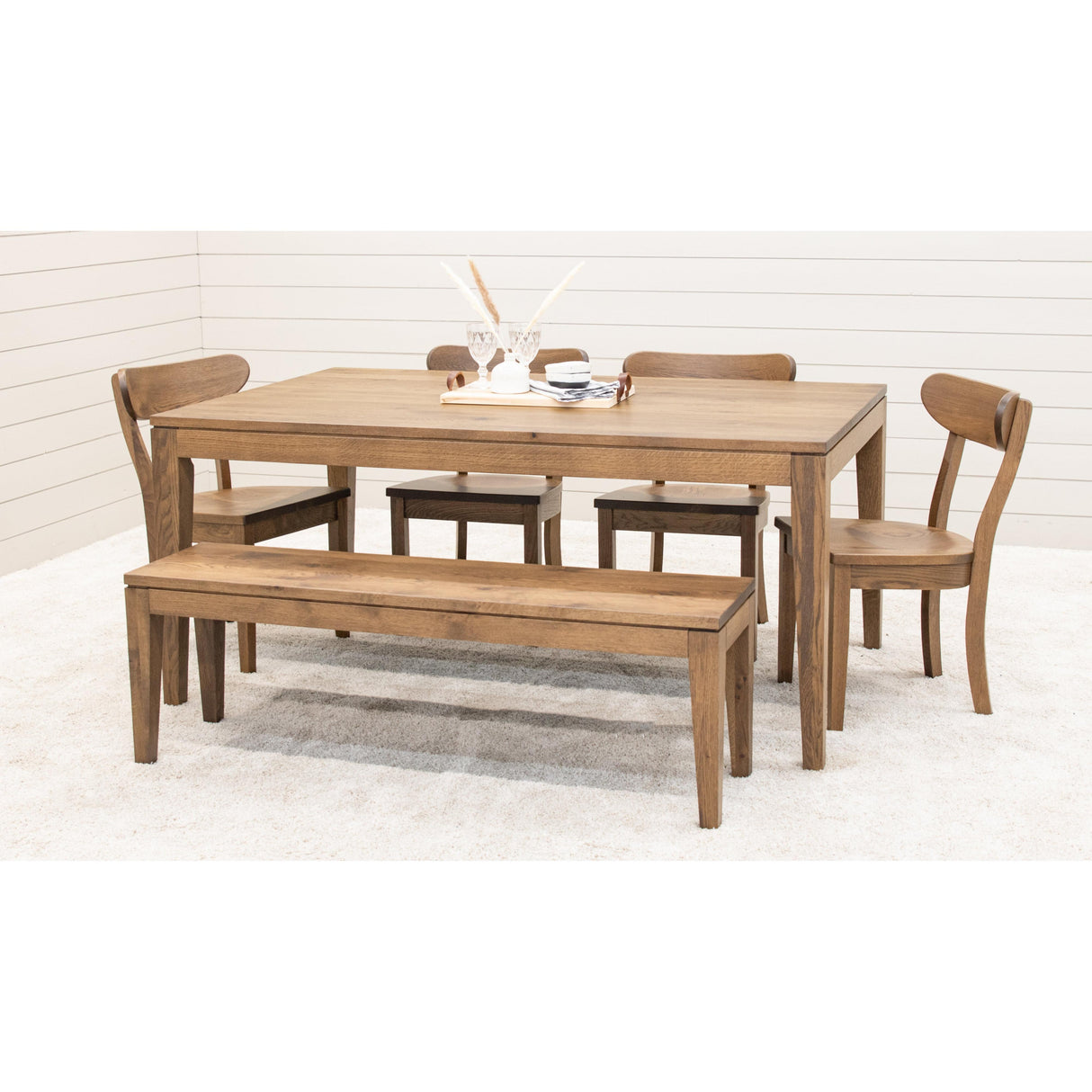 Monroe Mid-Century Hickory Wood Dining Bench | CO