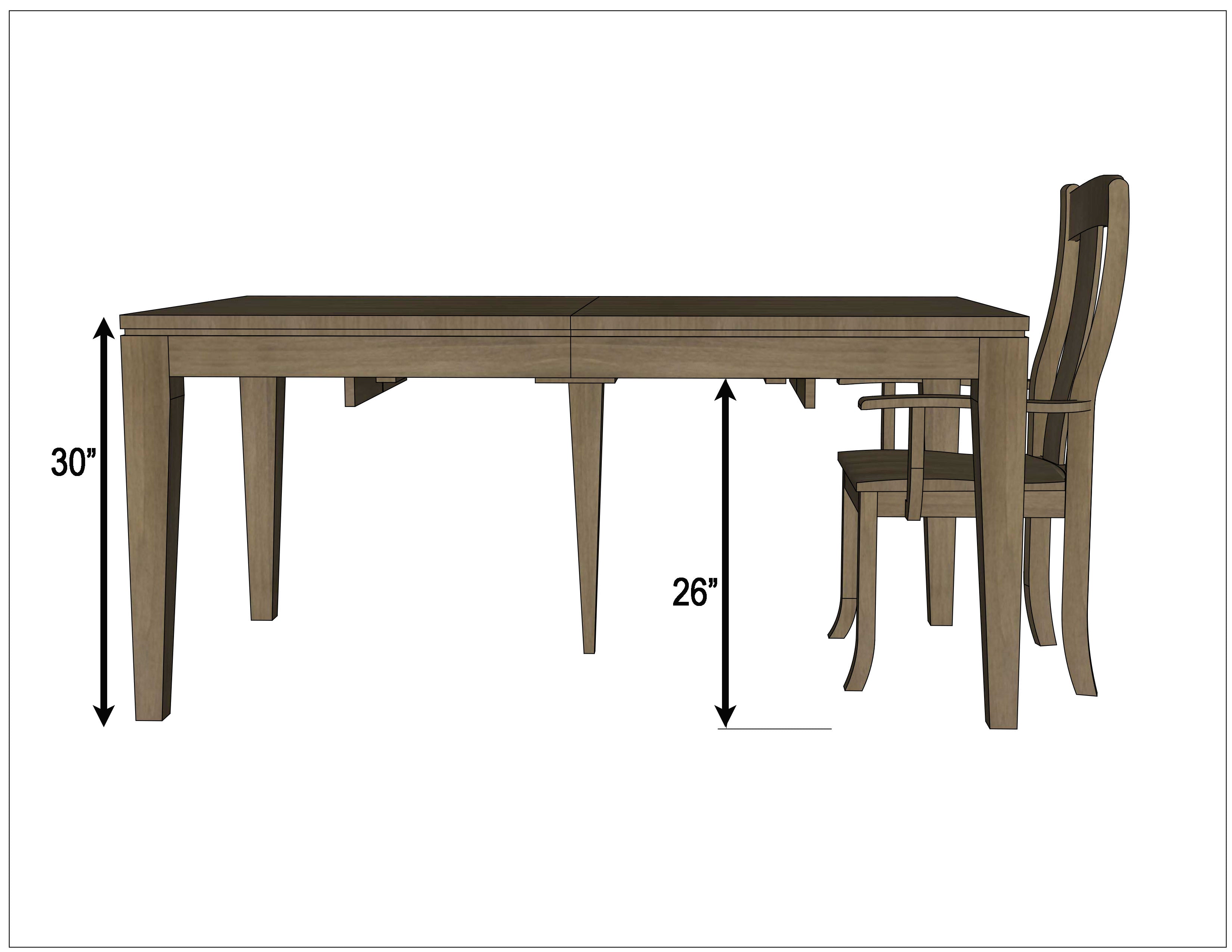 Monroe Mid-Century White Oak Table – Upstate Amish Furniture