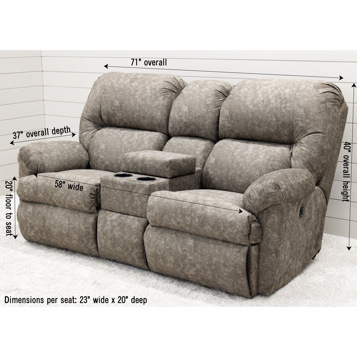 Montana Custom Reclining Loveseat with Console