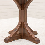 Newport Round Natural Walnut Pub Table Set with 4 Bar Stools