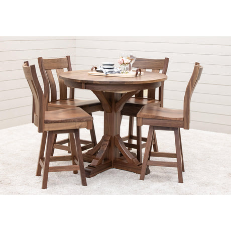 Newport Round Walnut Wood Pub Table | NAT