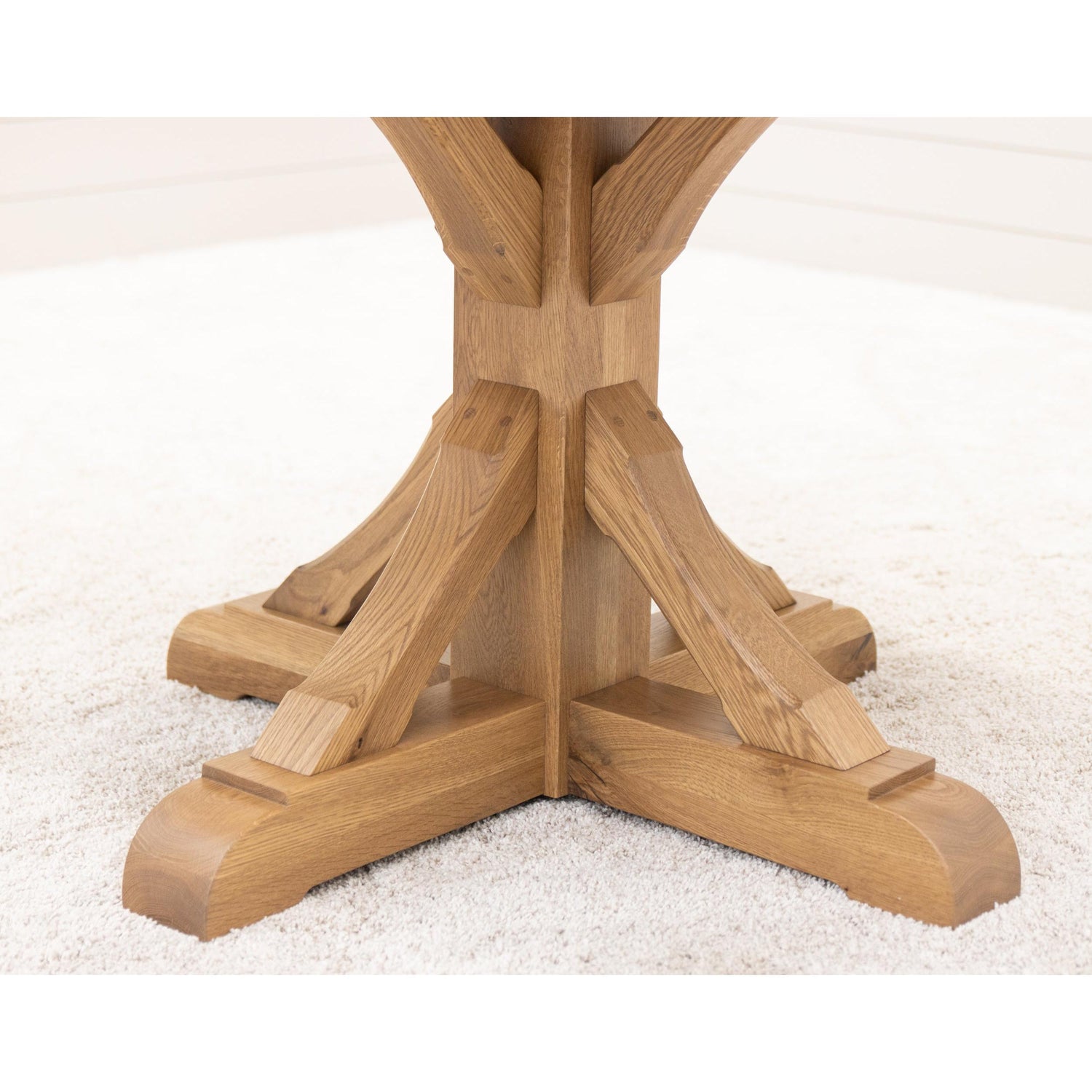 Newport Round White Oak Wood Extending Dining Table | DS