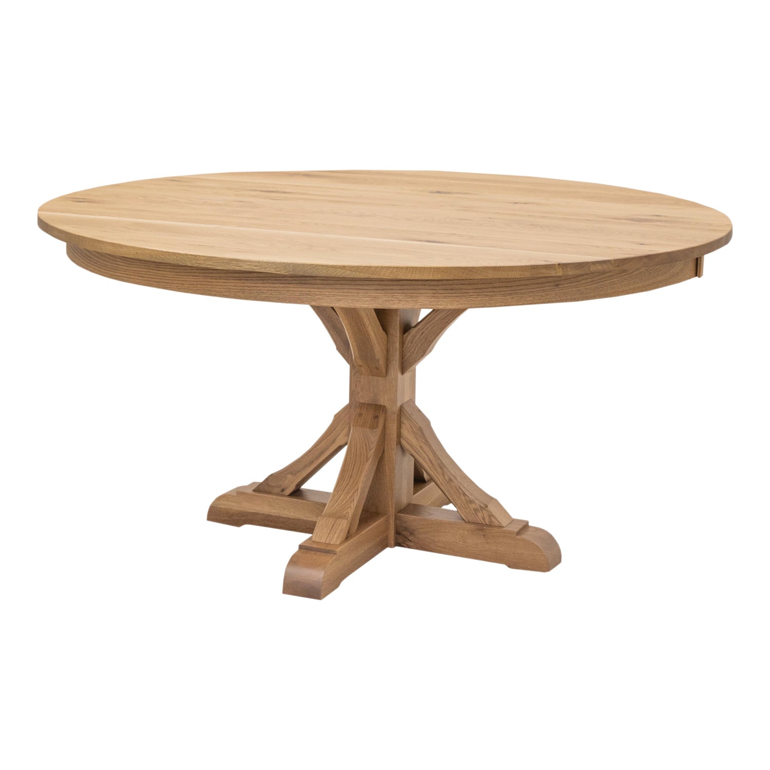 Newport Round White Oak Wood Extending Dining Table | DS