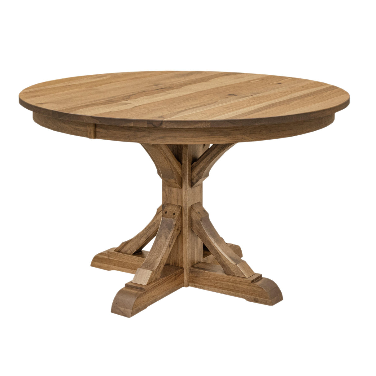 Newport Round Hickory Wood Extending Dining Table | CO