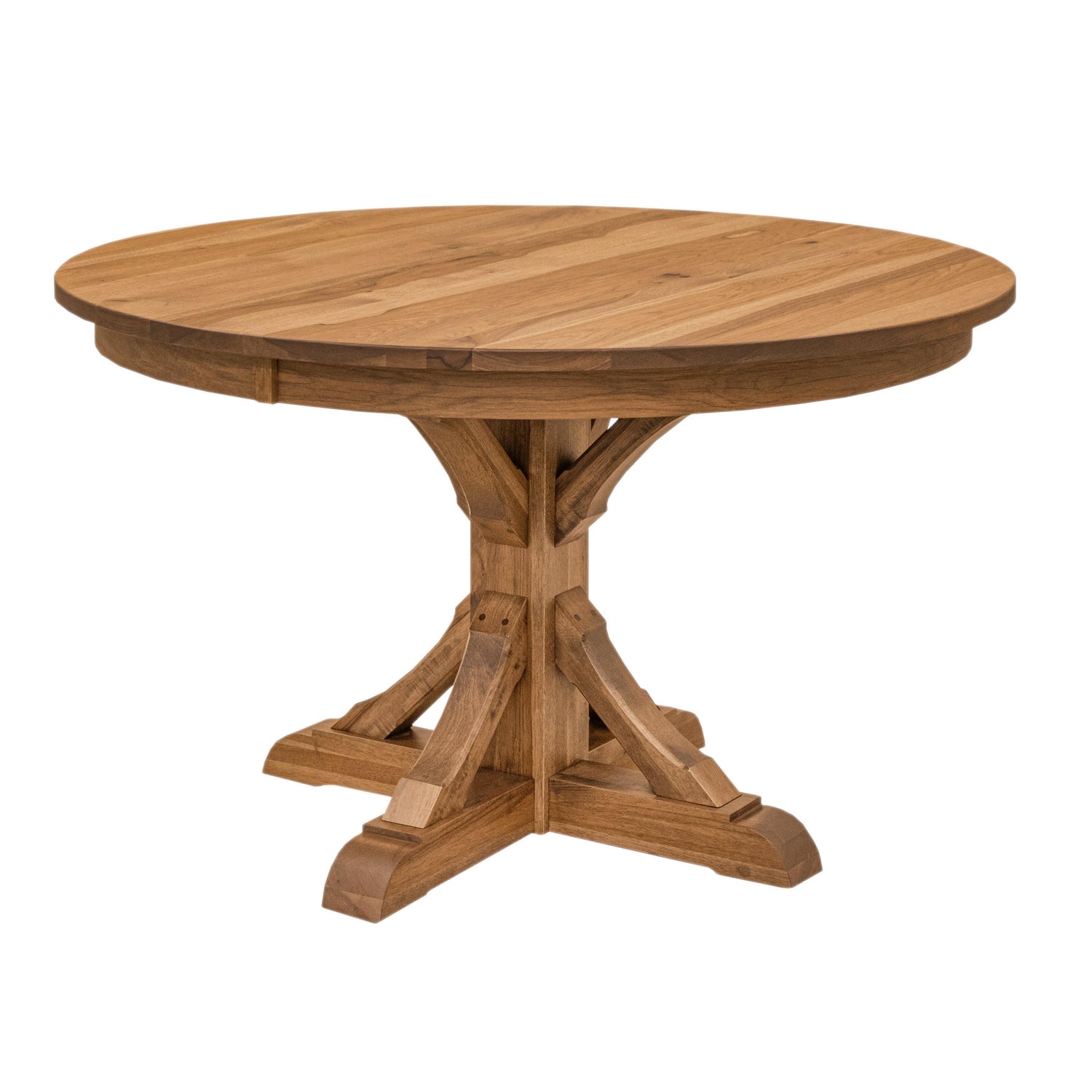 Newport Round Hickory Wood Extending Dining Table | HC