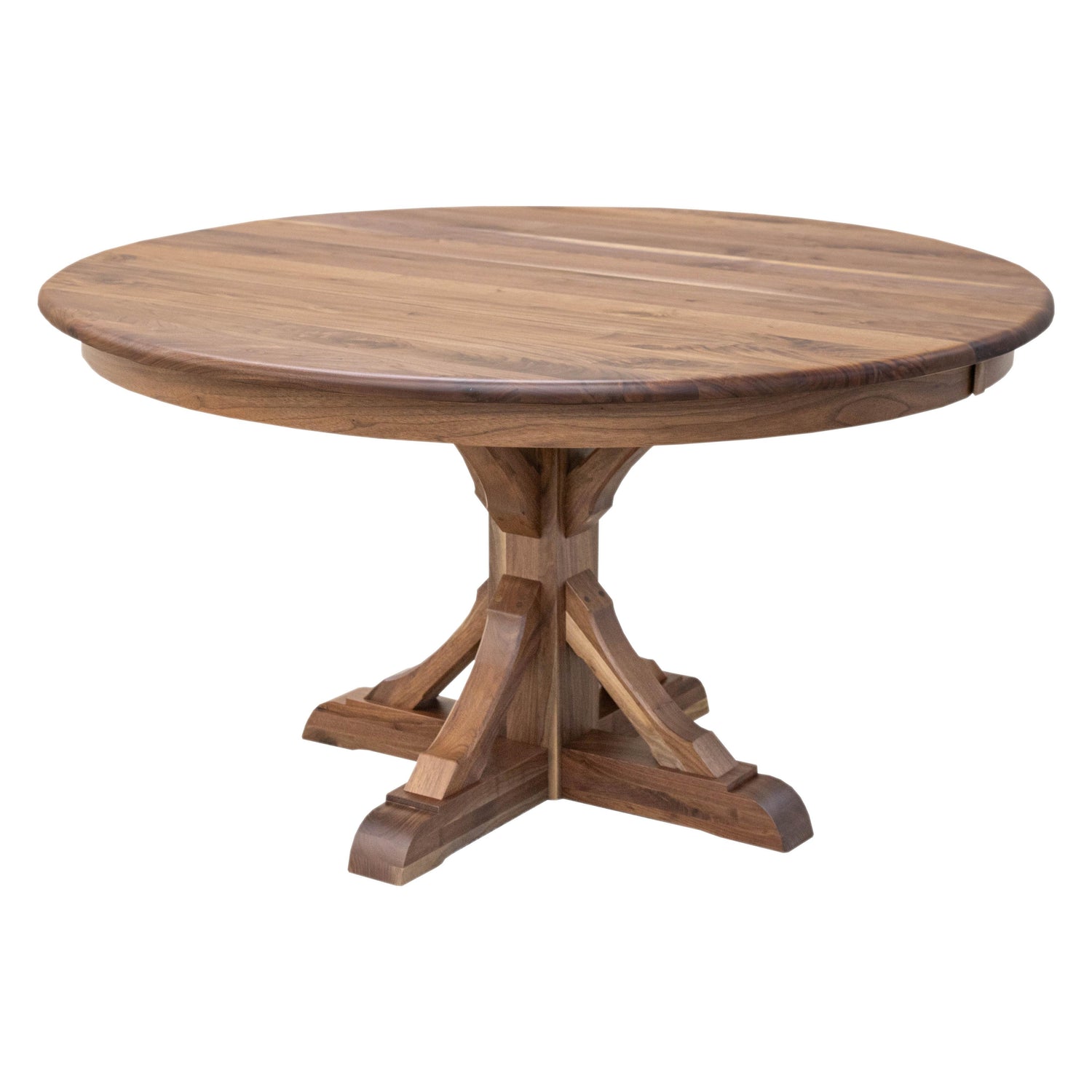 Newport Round Walnut Wood Extending Dining Table | NAT